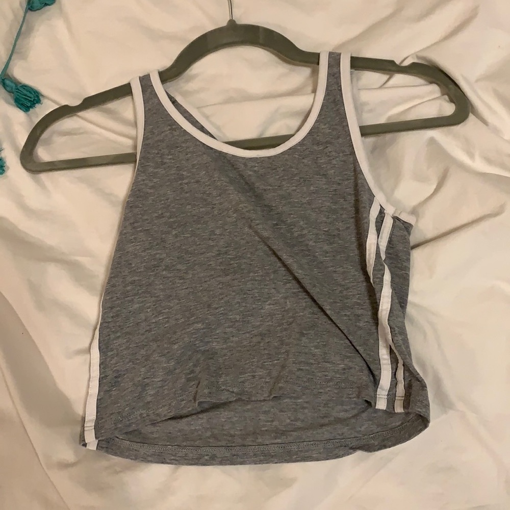 Striped Gray Cropped Tank